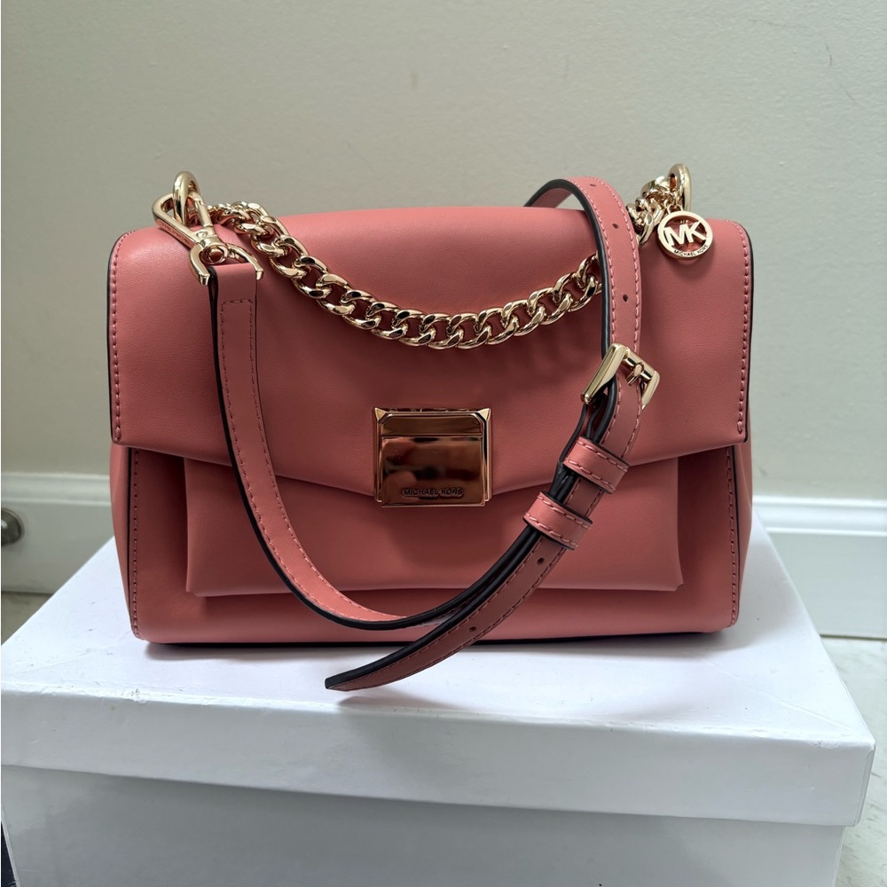 Michael Kors Rose Gold Chain Shoulder Bag - Picture 8 of 10